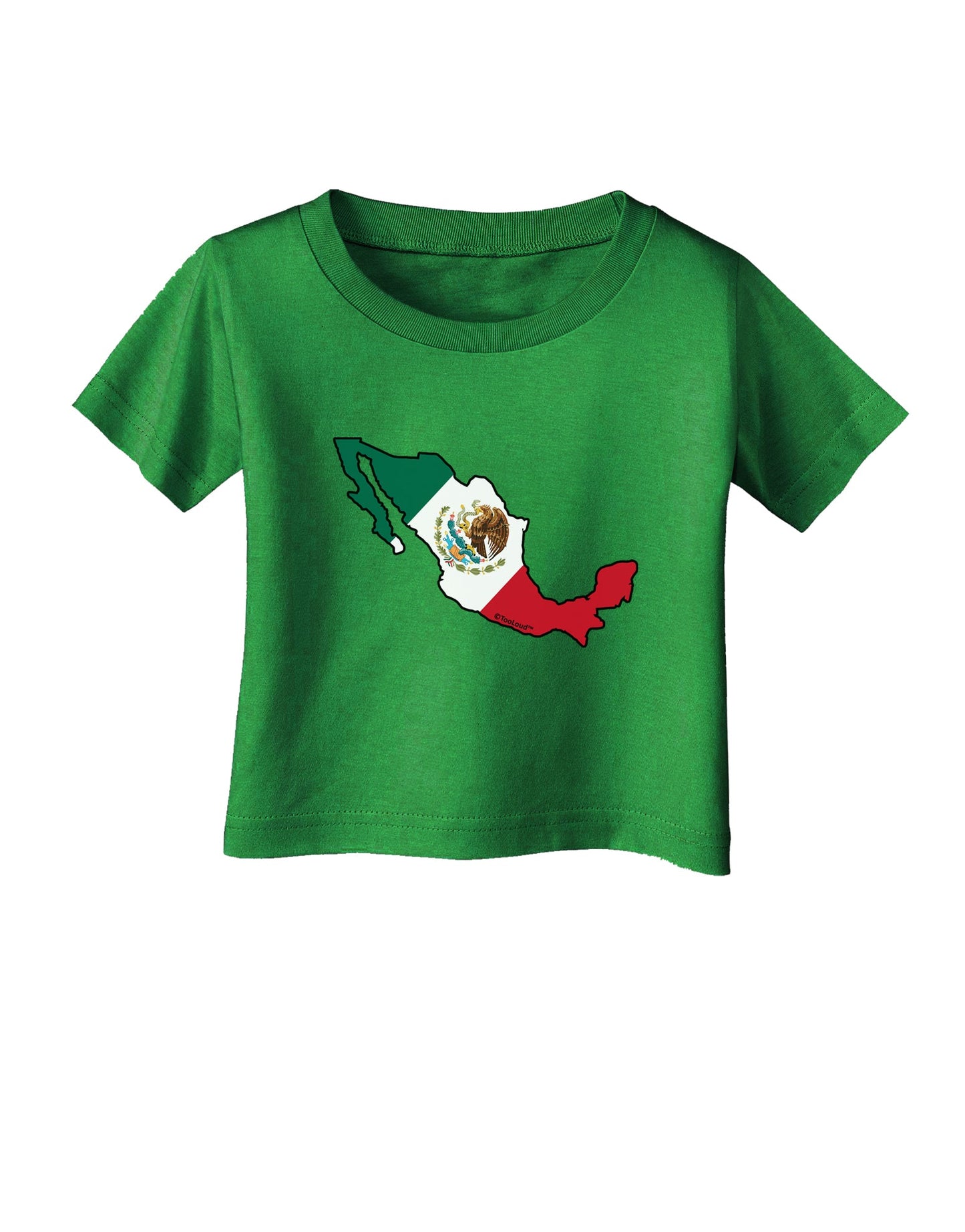 Mexico Outline - Mexican Flag Infant T-Shirt Dark by TooLoud-Infant T-Shirt-TooLoud-Clover-Green-06-Months-Davson Sales