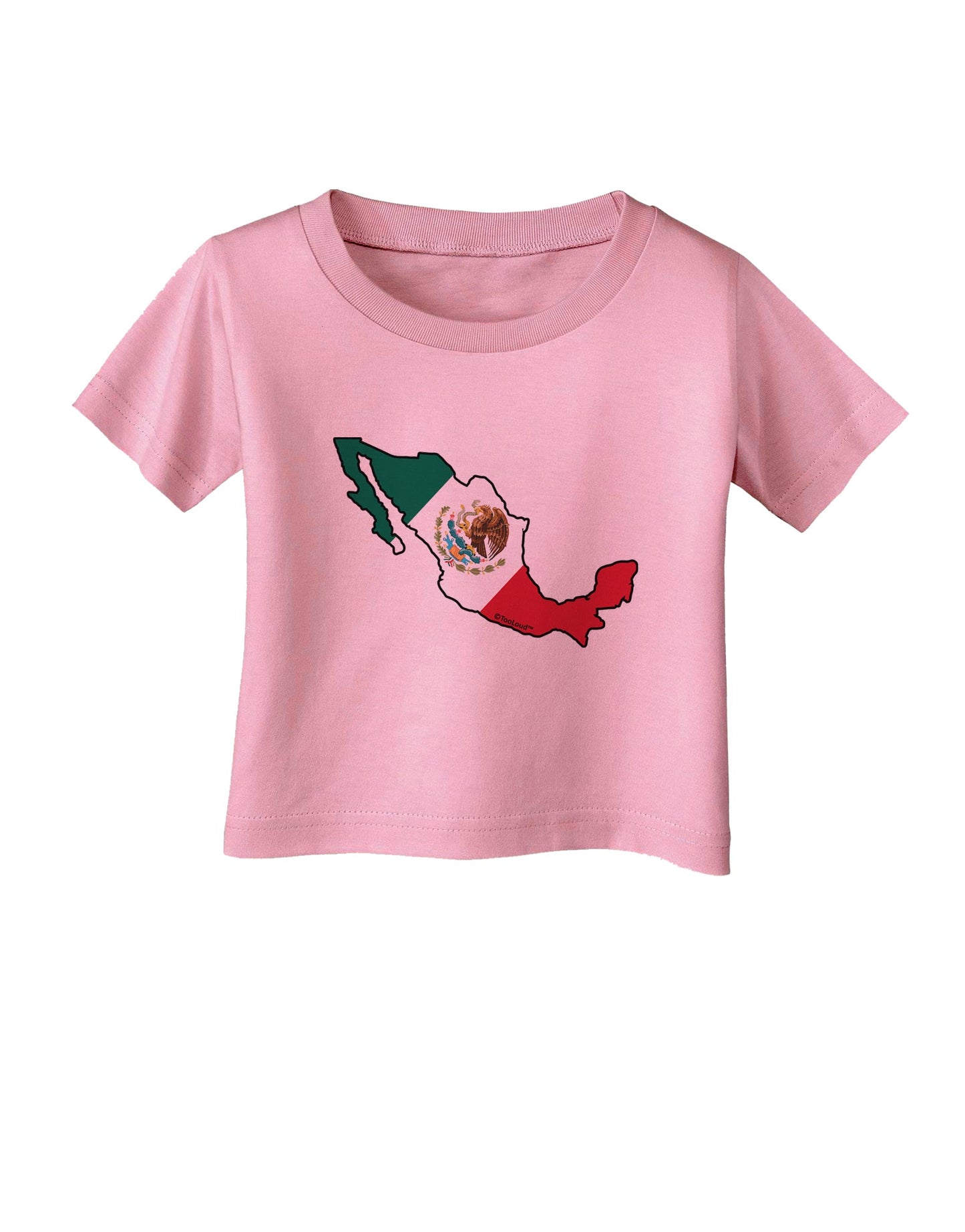 Mexico Outline - Mexican Flag Infant T-Shirt by TooLoud-Infant T-Shirt-TooLoud-Candy-Pink-06-Months-Davson Sales