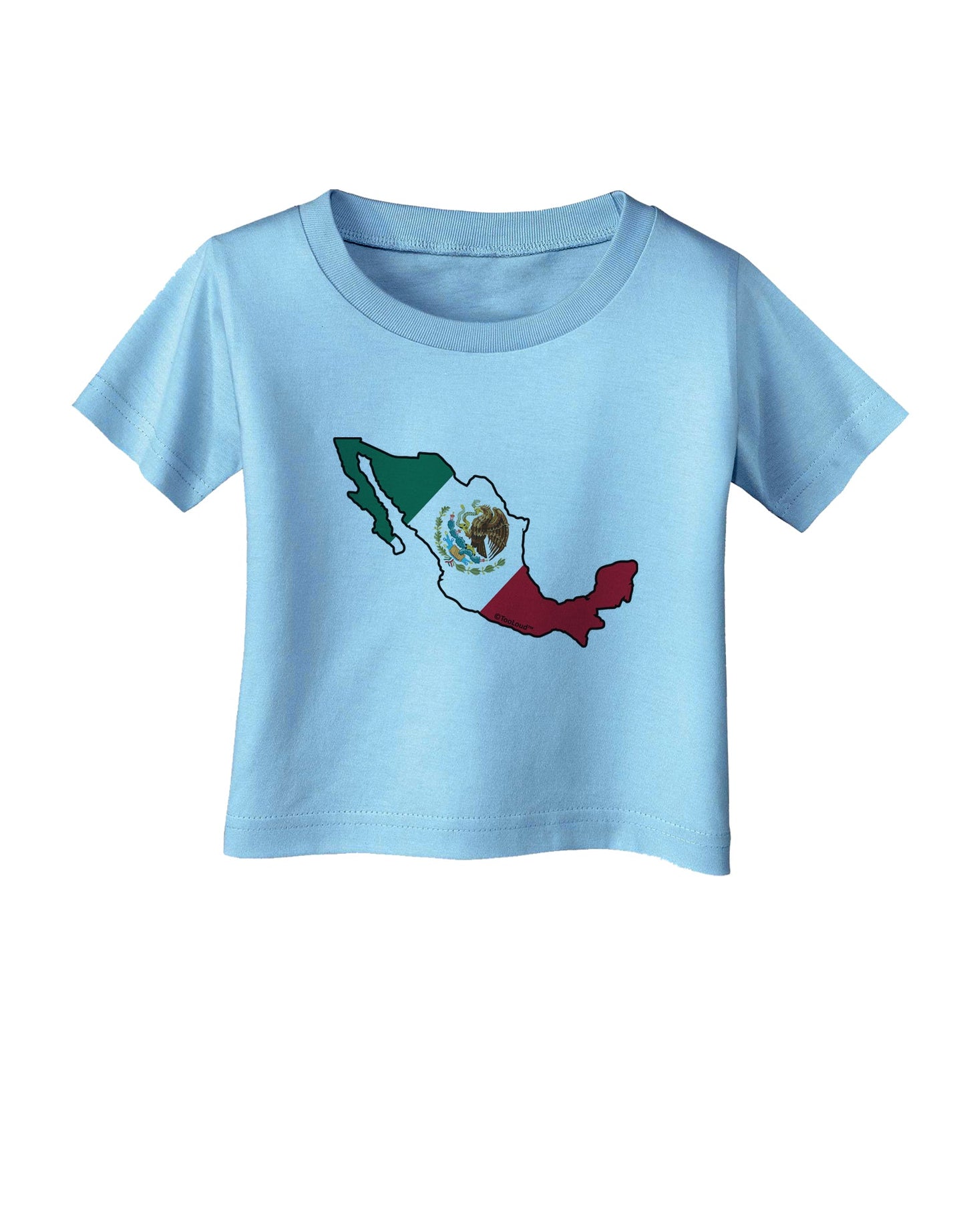 Mexico Outline - Mexican Flag Infant T-Shirt by TooLoud-Infant T-Shirt-TooLoud-Aquatic-Blue-06-Months-Davson Sales
