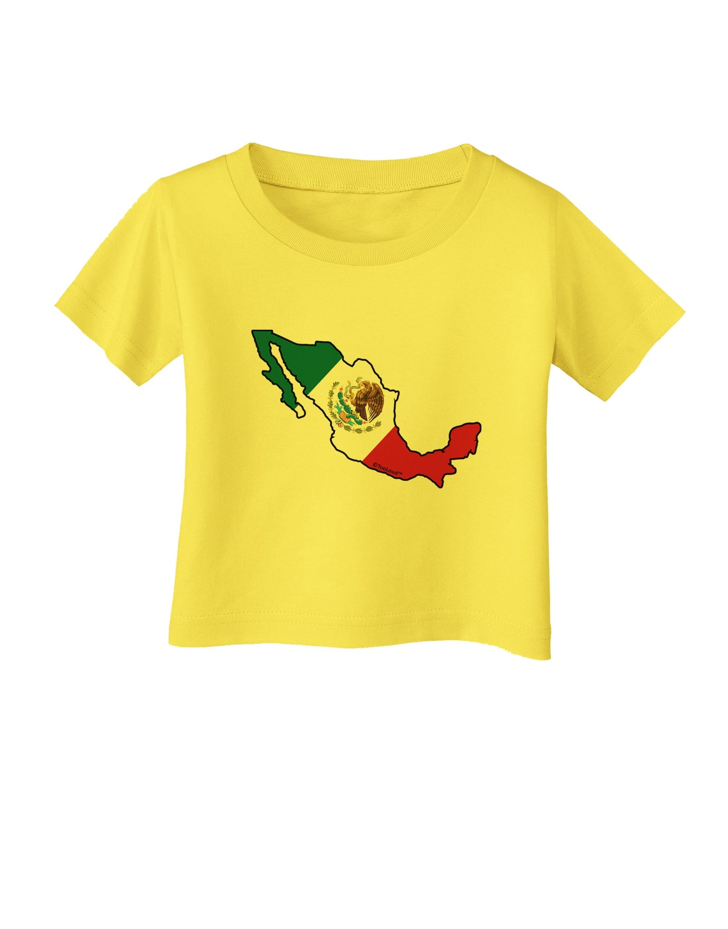 Mexico Outline - Mexican Flag Infant T-Shirt by TooLoud-Infant T-Shirt-TooLoud-Yellow-06-Months-Davson Sales