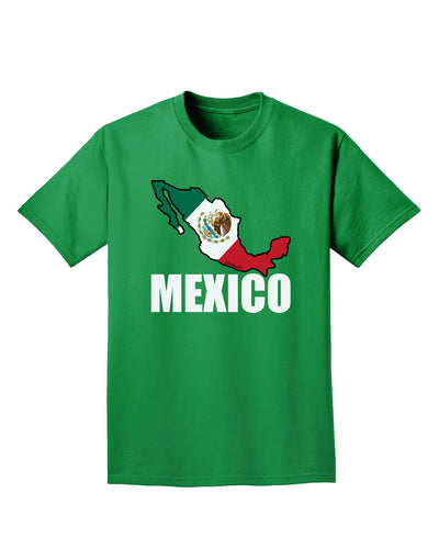 Mexico Outline - Mexican Flag - Mexico Text Adult Dark T-Shirt by TooLoud-Mens T-Shirt-TooLoud-Kelly-Green-Small-Davson Sales