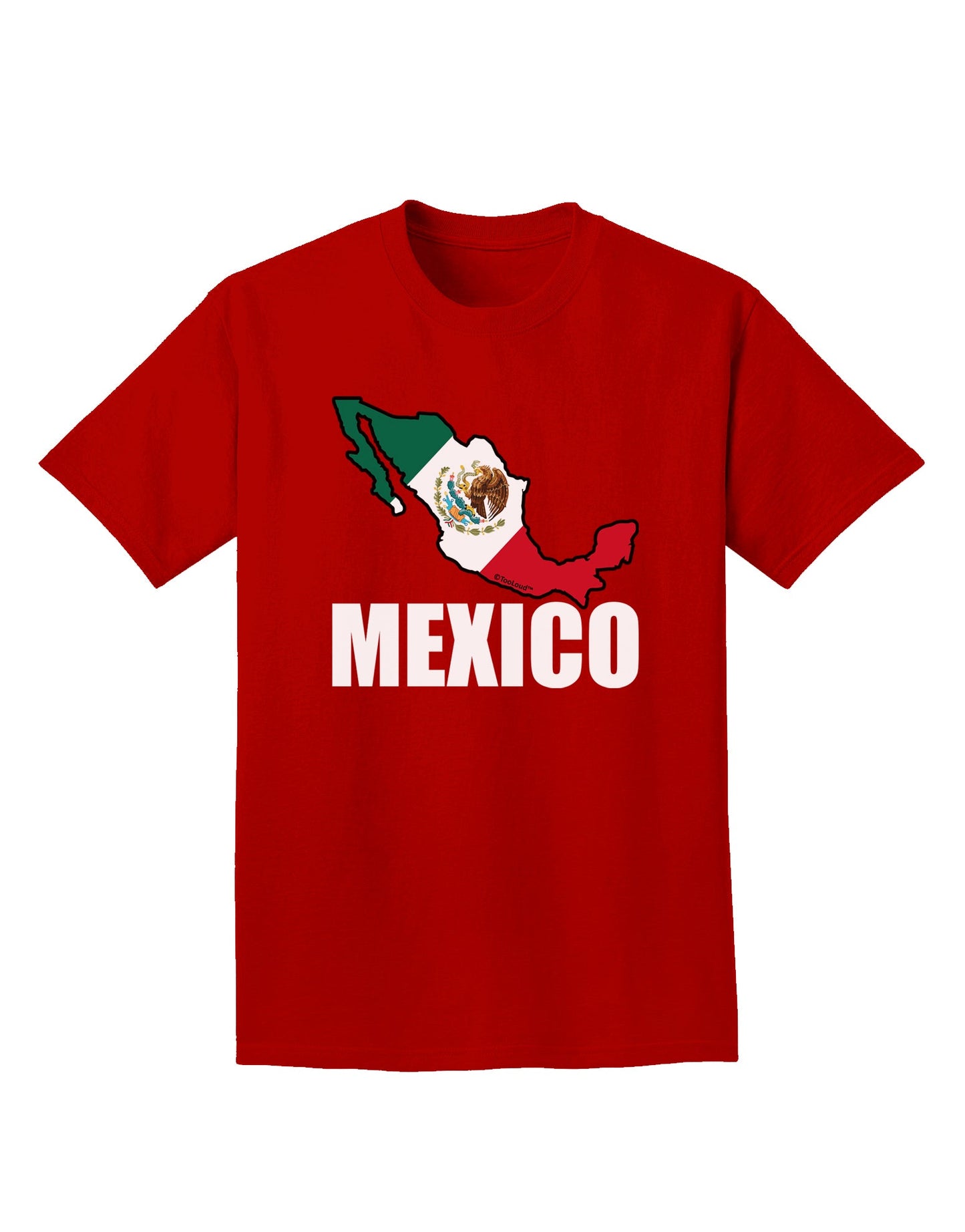 Mexico Outline - Mexican Flag - Mexico Text Adult Dark T-Shirt by TooLoud-Mens T-Shirt-TooLoud-Red-Small-Davson Sales