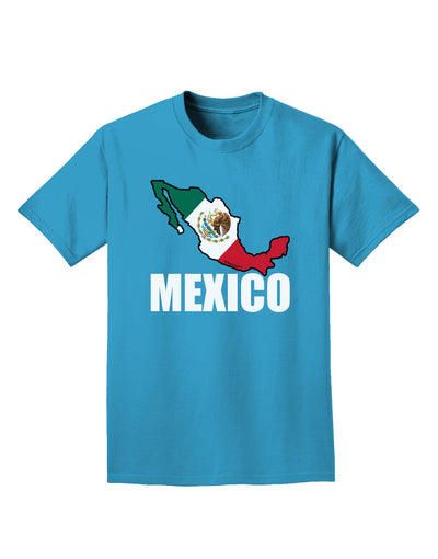 Mexico Outline - Mexican Flag - Mexico Text Adult Dark T-Shirt by TooLoud-Mens T-Shirt-TooLoud-Turquoise-Small-Davson Sales