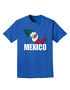 Mexico Outline - Mexican Flag - Mexico Text Adult Dark T-Shirt by TooLoud-Mens T-Shirt-TooLoud-Royal-Blue-Small-Davson Sales