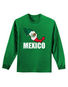 Mexico Outline - Mexican Flag - Mexico Text Adult Long Sleeve Dark T-Shirt by TooLoud-TooLoud-Kelly-Green-Small-Davson Sales