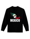 Mexico Outline - Mexican Flag - Mexico Text Adult Long Sleeve Dark T-Shirt by TooLoud-TooLoud-Black-Small-Davson Sales