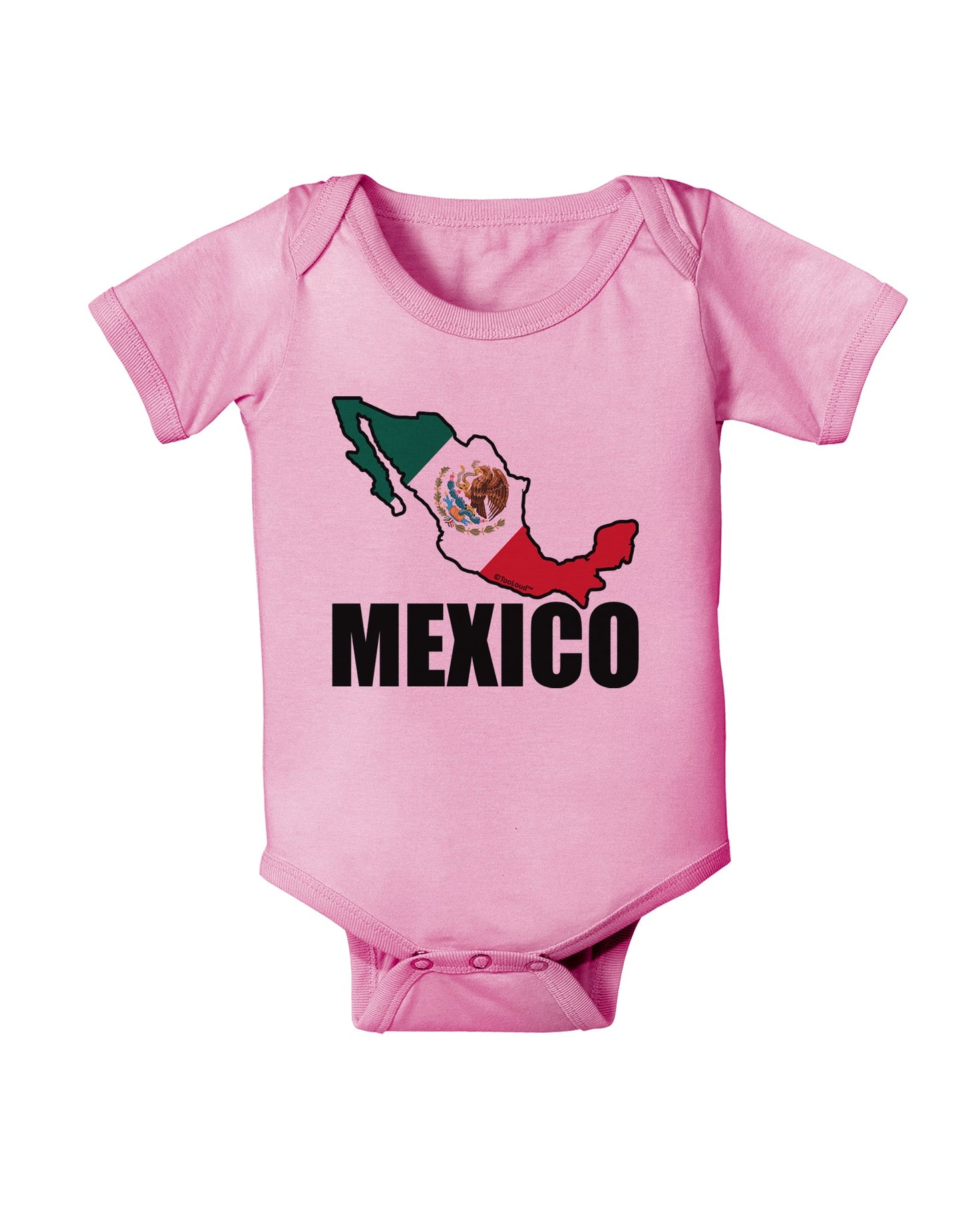 Mexico Outline - Mexican Flag - Mexico Text Baby Romper Bodysuit by TooLoud-Baby Romper-TooLoud-Light-Pink-06-Months-Davson Sales