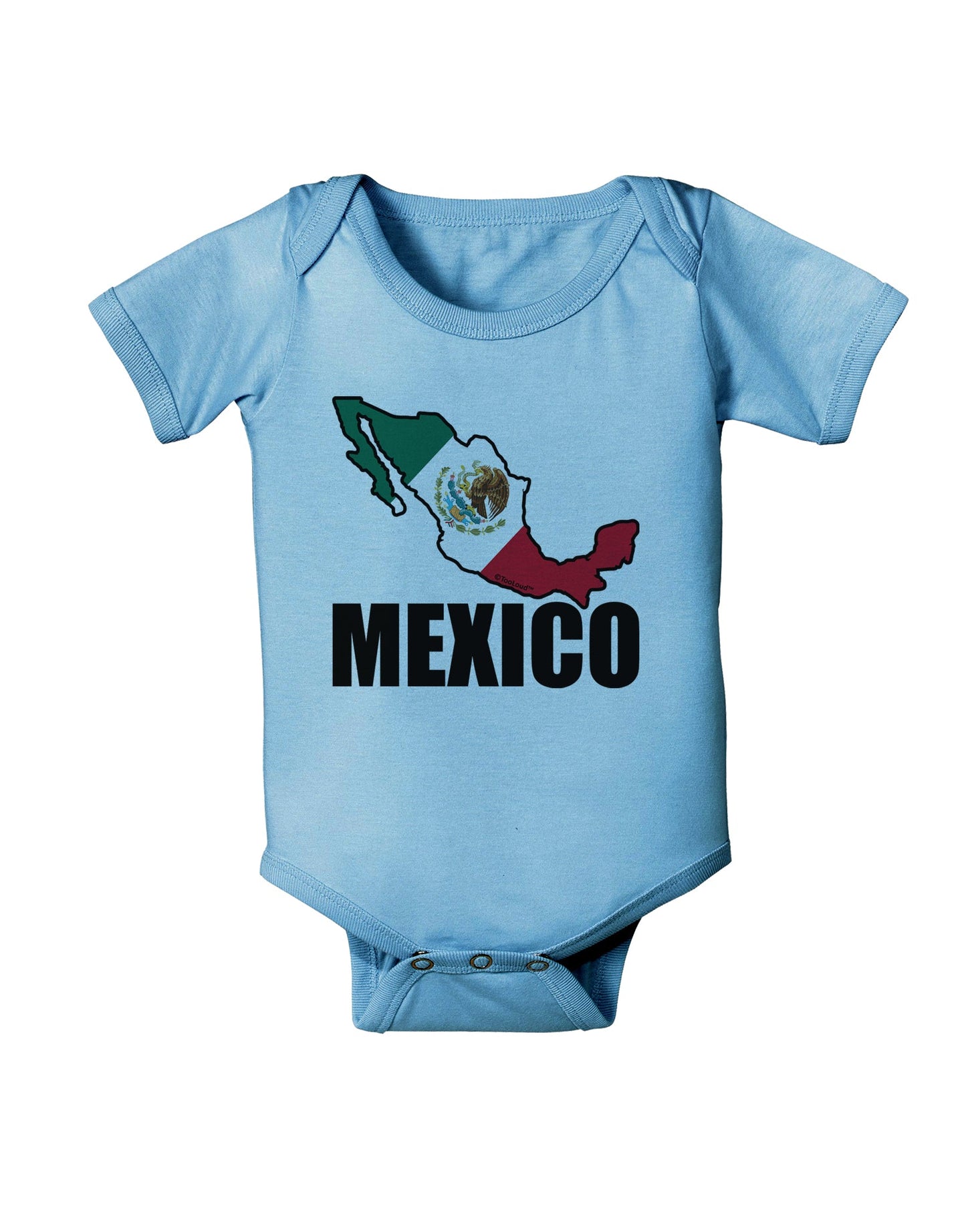 Mexico Outline - Mexican Flag - Mexico Text Baby Romper Bodysuit by TooLoud-Baby Romper-TooLoud-Light-Blue-06-Months-Davson Sales