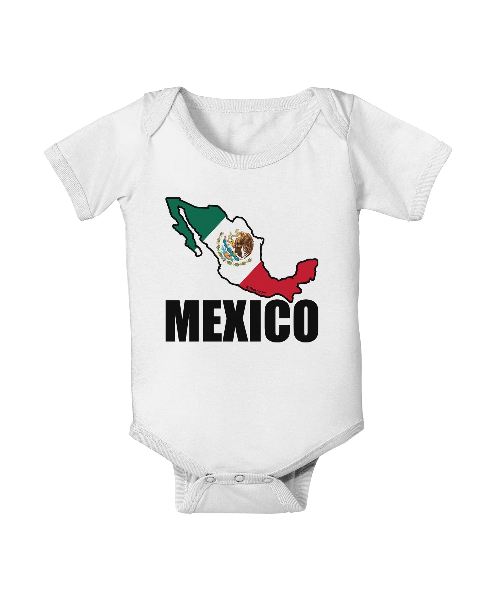 Mexico Outline - Mexican Flag - Mexico Text Baby Romper Bodysuit by TooLoud-Baby Romper-TooLoud-White-06-Months-Davson Sales