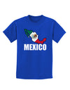 Mexico Outline - Mexican Flag - Mexico Text Childrens Dark T-Shirt by TooLoud-Childrens T-Shirt-TooLoud-Royal-Blue-X-Small-Davson Sales