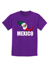 Mexico Outline - Mexican Flag - Mexico Text Childrens Dark T-Shirt by TooLoud-Childrens T-Shirt-TooLoud-Purple-X-Small-Davson Sales