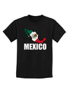 Mexico Outline - Mexican Flag - Mexico Text Childrens Dark T-Shirt by TooLoud-Childrens T-Shirt-TooLoud-Black-X-Small-Davson Sales