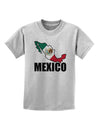 Mexico Outline - Mexican Flag - Mexico Text Childrens T-Shirt by TooLoud-Childrens T-Shirt-TooLoud-AshGray-X-Small-Davson Sales