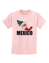 Mexico Outline - Mexican Flag - Mexico Text Childrens T-Shirt by TooLoud-Childrens T-Shirt-TooLoud-PalePink-X-Small-Davson Sales