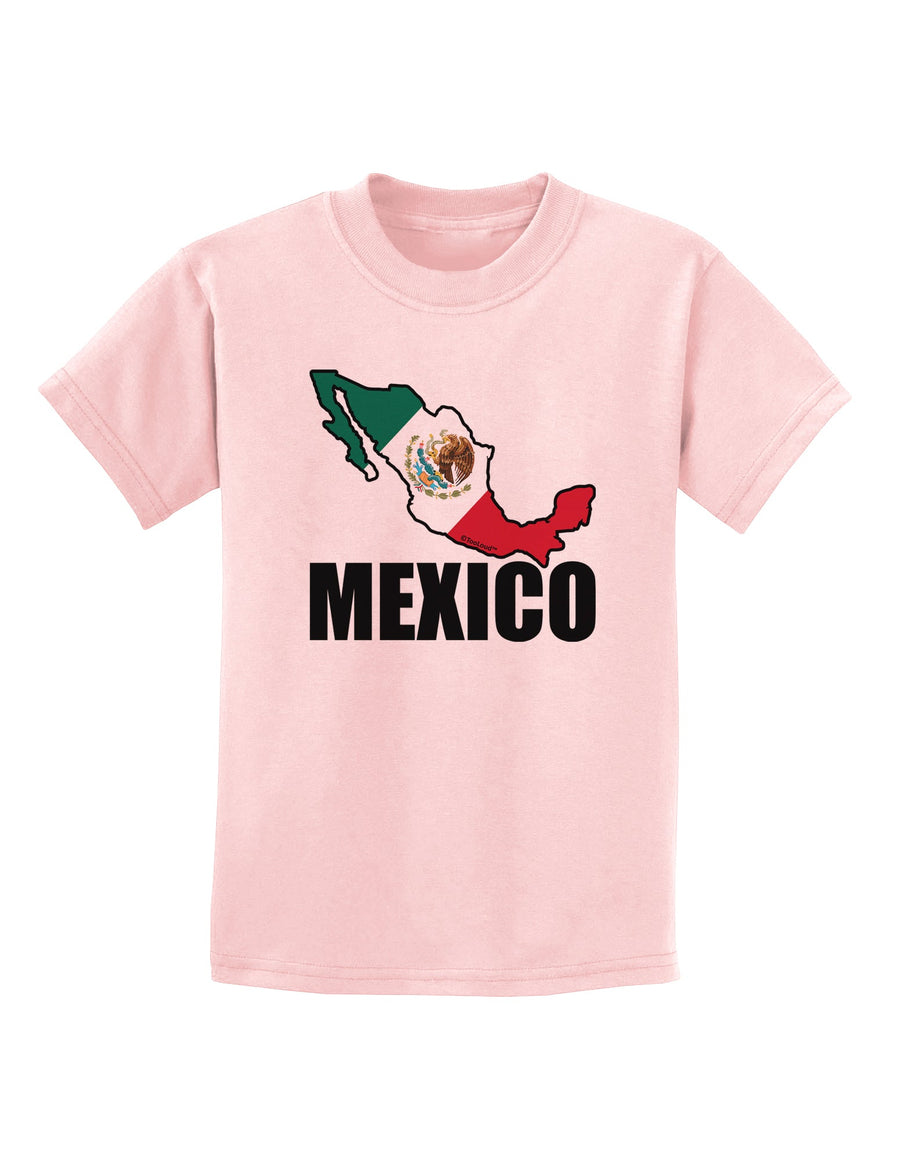 Mexico Outline - Mexican Flag - Mexico Text Childrens T-Shirt by TooLoud-Childrens T-Shirt-TooLoud-White-X-Small-Davson Sales