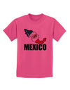 Mexico Outline - Mexican Flag - Mexico Text Childrens T-Shirt by TooLoud-Childrens T-Shirt-TooLoud-Sangria-X-Small-Davson Sales