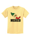 Mexico Outline - Mexican Flag - Mexico Text Childrens T-Shirt by TooLoud-Childrens T-Shirt-TooLoud-Daffodil-Yellow-X-Small-Davson Sales