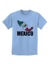 Mexico Outline - Mexican Flag - Mexico Text Childrens T-Shirt by TooLoud-Childrens T-Shirt-TooLoud-Light-Blue-X-Small-Davson Sales