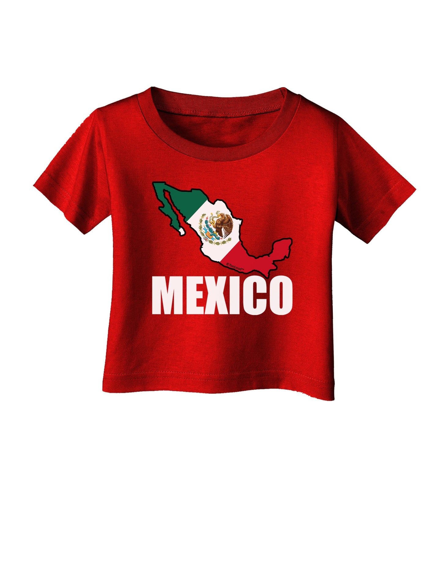 Mexico Outline - Mexican Flag - Mexico Text Infant T-Shirt Dark by TooLoud-Infant T-Shirt-TooLoud-Red-06-Months-Davson Sales