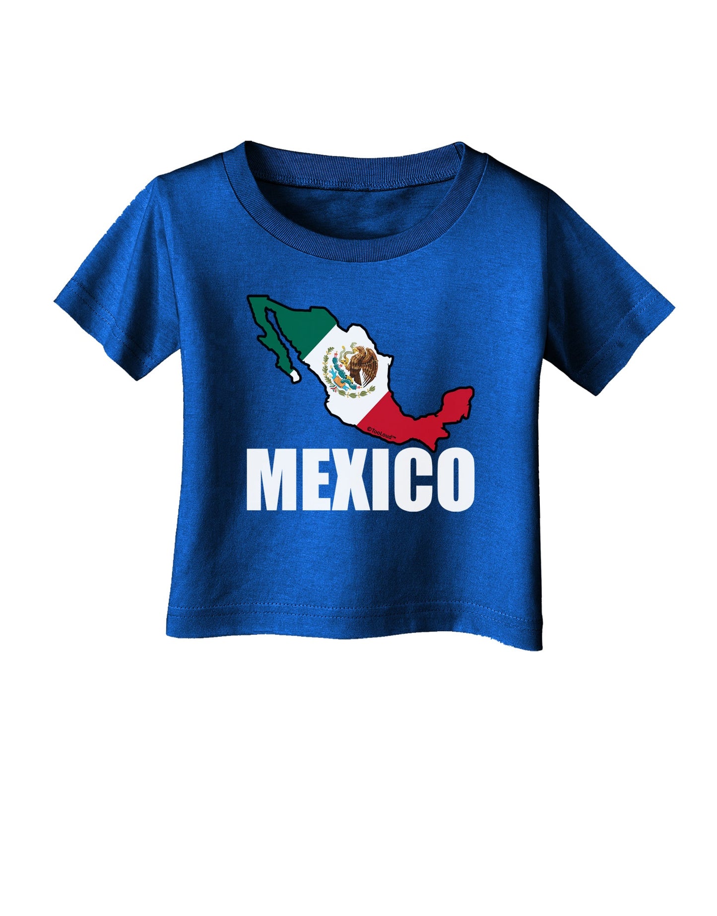 Mexico Outline - Mexican Flag - Mexico Text Infant T-Shirt Dark by TooLoud-Infant T-Shirt-TooLoud-Royal-Blue-06-Months-Davson Sales