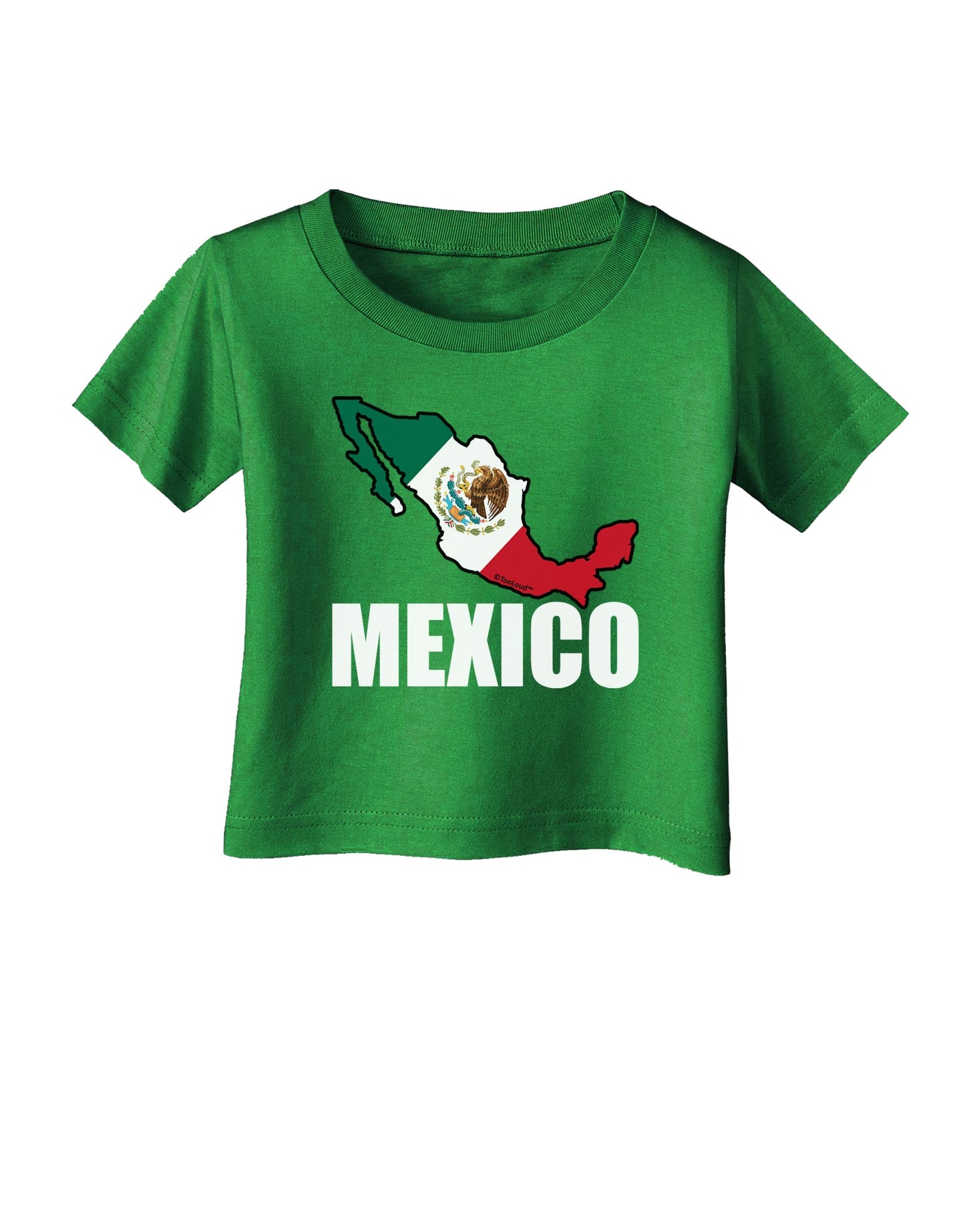 Mexico Outline - Mexican Flag - Mexico Text Infant T-Shirt Dark by TooLoud-Infant T-Shirt-TooLoud-Clover-Green-06-Months-Davson Sales