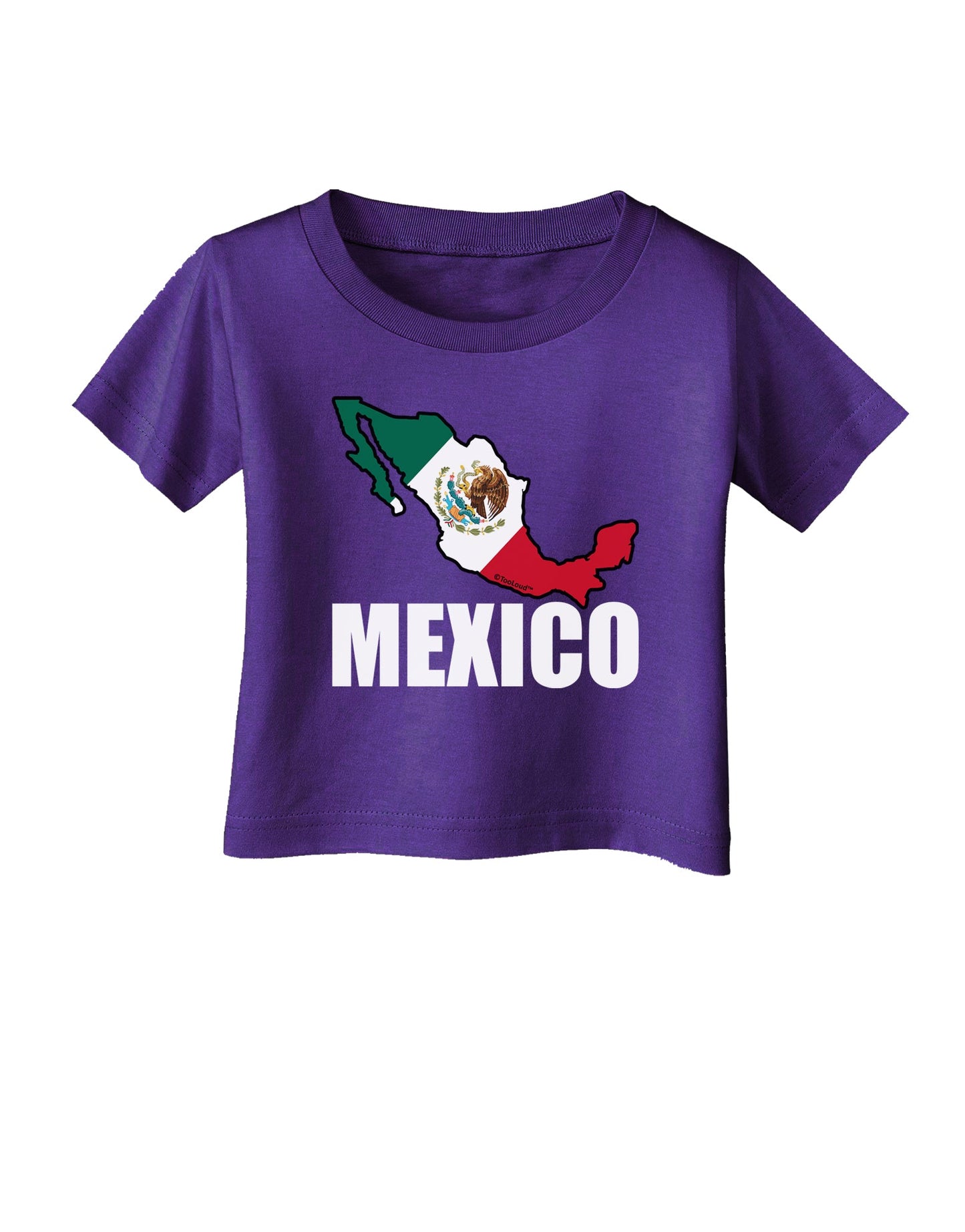 Mexico Outline - Mexican Flag - Mexico Text Infant T-Shirt Dark by TooLoud-Infant T-Shirt-TooLoud-Purple-06-Months-Davson Sales