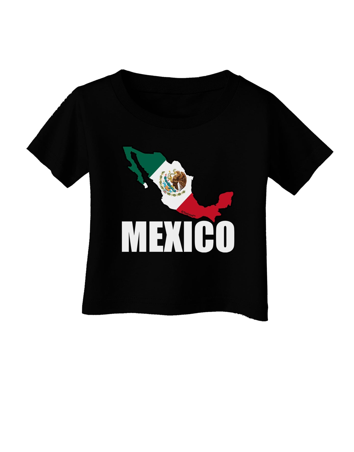 Mexico Outline - Mexican Flag - Mexico Text Infant T-Shirt Dark by TooLoud-Infant T-Shirt-TooLoud-Black-06-Months-Davson Sales