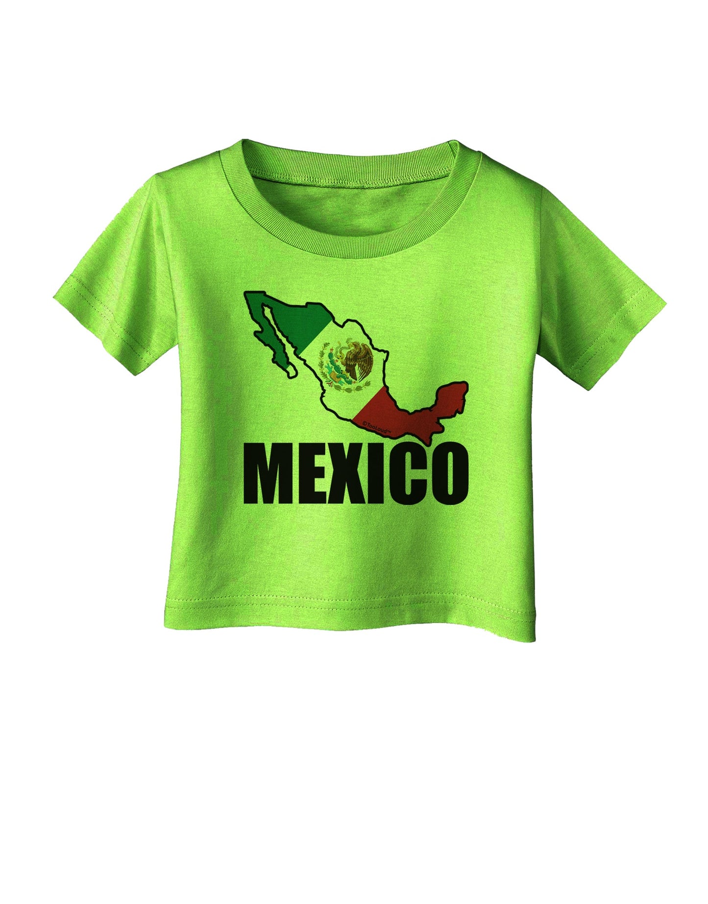 Mexico Outline - Mexican Flag - Mexico Text Infant T-Shirt by TooLoud-Infant T-Shirt-TooLoud-Lime-Green-06-Months-Davson Sales