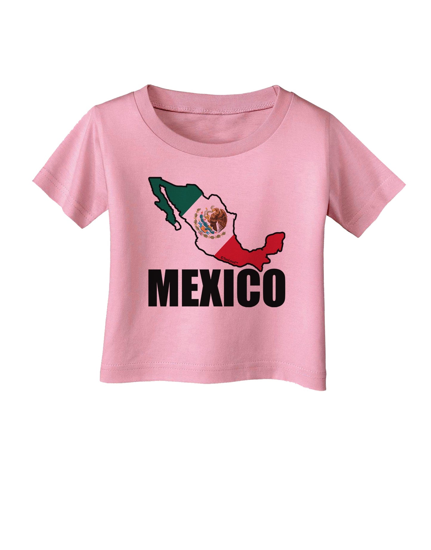 Mexico Outline - Mexican Flag - Mexico Text Infant T-Shirt by TooLoud-Infant T-Shirt-TooLoud-Candy-Pink-06-Months-Davson Sales