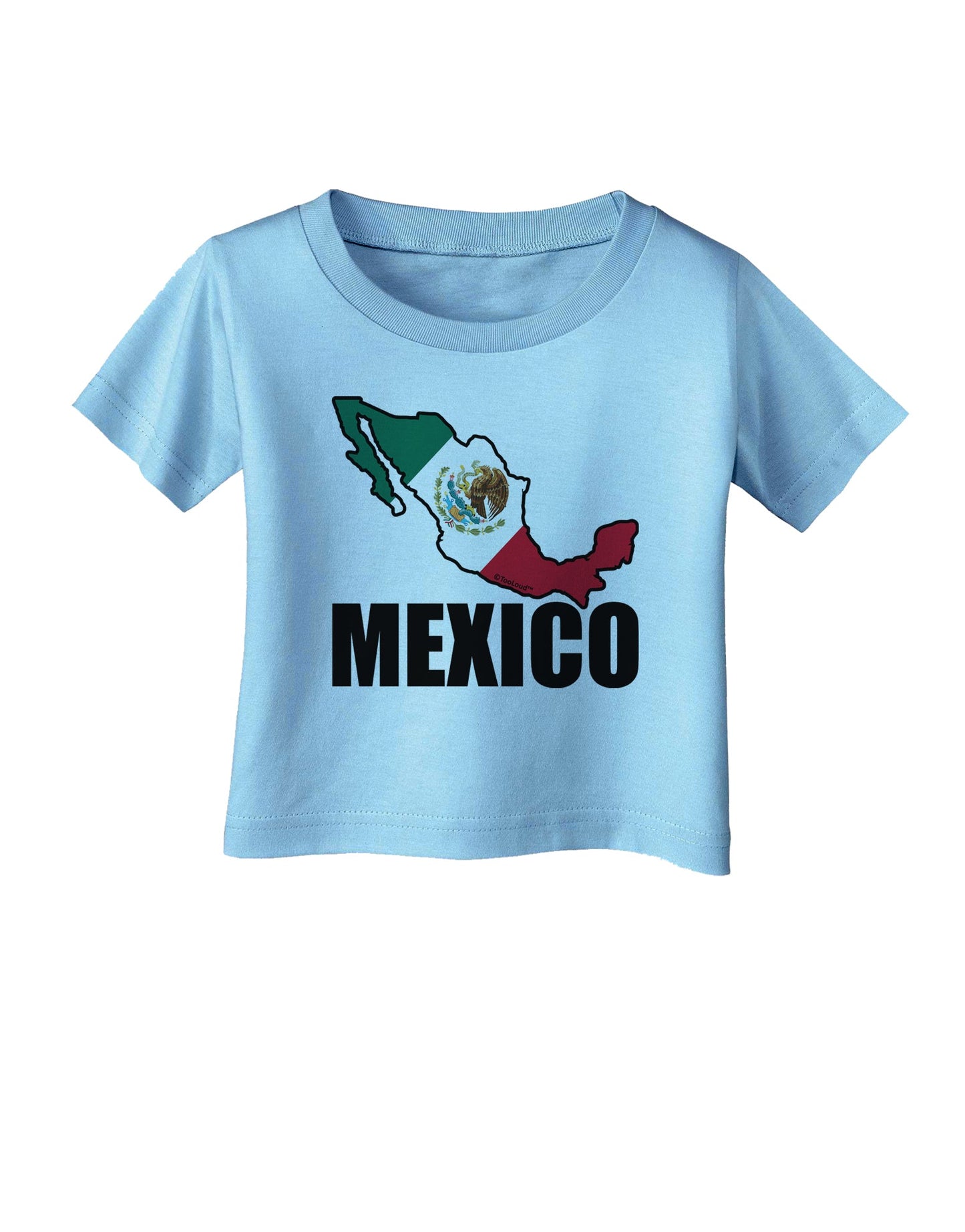 Mexico Outline - Mexican Flag - Mexico Text Infant T-Shirt by TooLoud-Infant T-Shirt-TooLoud-Aquatic-Blue-06-Months-Davson Sales