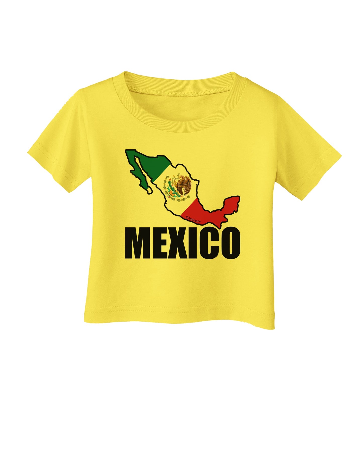 Mexico Outline - Mexican Flag - Mexico Text Infant T-Shirt by TooLoud-Infant T-Shirt-TooLoud-Yellow-06-Months-Davson Sales