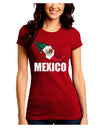 Mexico Outline - Mexican Flag - Mexico Text Juniors Crew Dark T-Shirt by TooLoud
