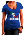 Mexico Outline - Mexican Flag - Mexico Text Juniors V-Neck Dark T-Shirt by TooLoud-Womens V-Neck T-Shirts-TooLoud-Royal-Blue-Juniors Fitted Small-Davson Sales