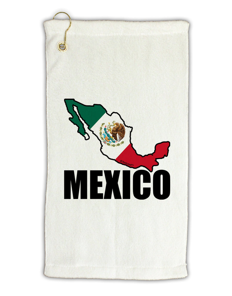 Mexico Outline - Mexican Flag - Mexico Text Micro Terry Gromet Golf Towel 16 x 25 inch by TooLoud-Golf Towel-TooLoud-White-Davson Sales