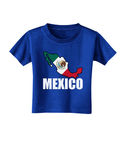 Mexico Outline - Mexican Flag - Mexico Text Toddler T-Shirt Dark by TooLoud-Toddler T-Shirt-TooLoud-Royal-Blue-2T-Davson Sales