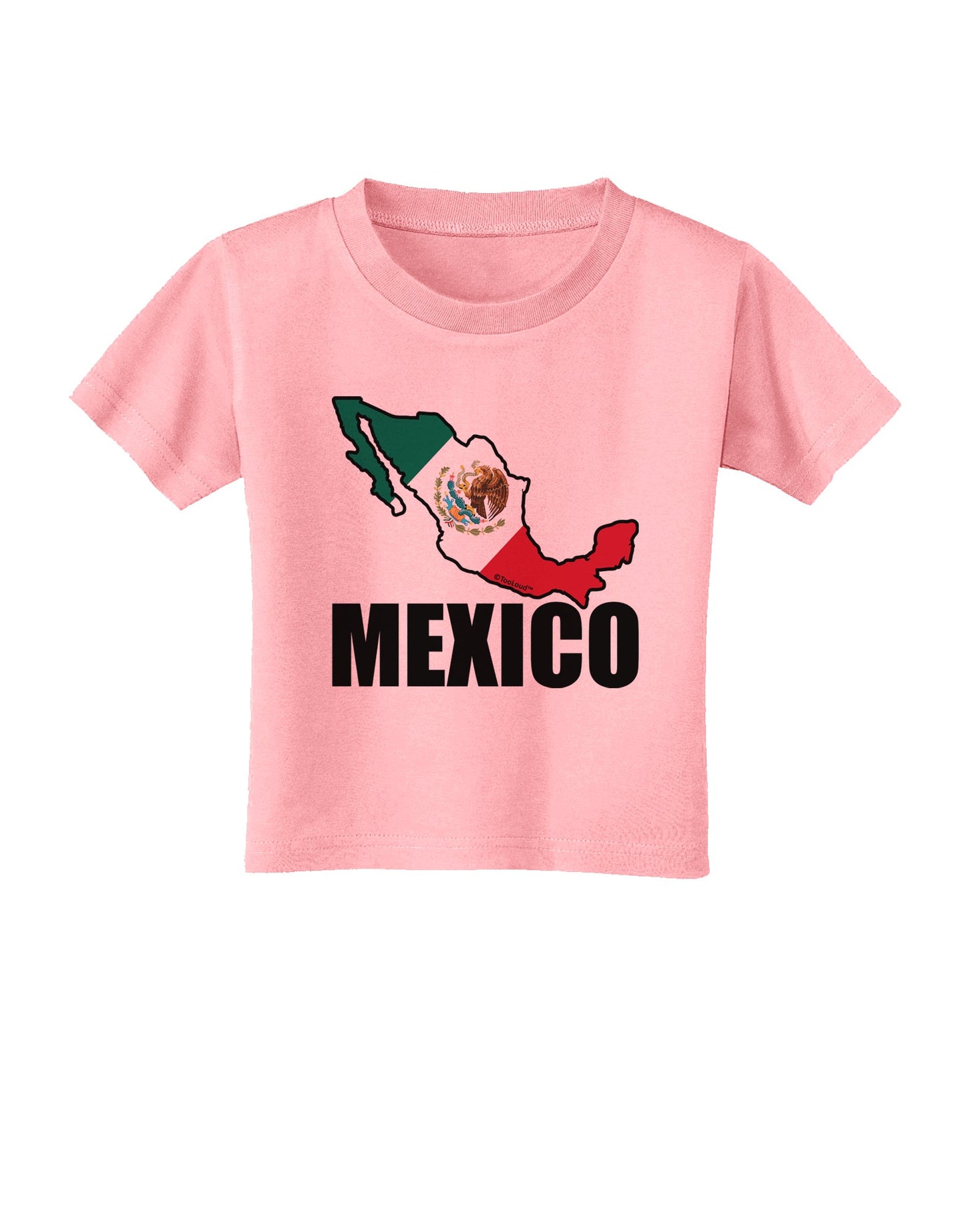 Mexico Outline - Mexican Flag - Mexico Text Toddler T-Shirt by TooLoud-Toddler T-Shirt-TooLoud-Candy-Pink-2T-Davson Sales