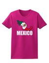 Mexico Outline - Mexican Flag - Mexico Text Womens Dark T-Shirt by TooLoud-Womens T-Shirt-TooLoud-Hot-Pink-Small-Davson Sales