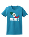 Mexico Outline - Mexican Flag - Mexico Text Womens Dark T-Shirt by TooLoud-Womens T-Shirt-TooLoud-Turquoise-X-Small-Davson Sales