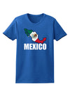 Mexico Outline - Mexican Flag - Mexico Text Womens Dark T-Shirt by TooLoud-Womens T-Shirt-TooLoud-Royal-Blue-X-Small-Davson Sales