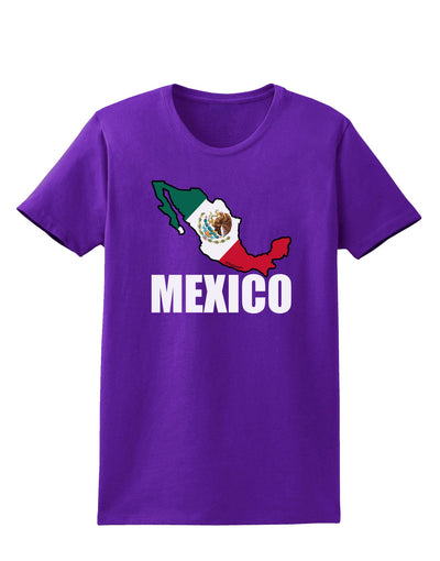 Mexico Outline - Mexican Flag - Mexico Text Womens Dark T-Shirt by TooLoud-Womens T-Shirt-TooLoud-Purple-X-Small-Davson Sales