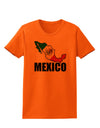 Mexico Outline - Mexican Flag - Mexico Text Womens T-Shirt by TooLoud-Womens T-Shirt-TooLoud-Orange-X-Small-Davson Sales