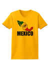 Mexico Outline - Mexican Flag - Mexico Text Womens T-Shirt by TooLoud-Womens T-Shirt-TooLoud-Gold-X-Small-Davson Sales