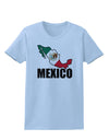 Mexico Outline - Mexican Flag - Mexico Text Womens T-Shirt by TooLoud-Womens T-Shirt-TooLoud-Light-Blue-X-Small-Davson Sales