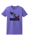 Mexico Outline - Mexican Flag - Mexico Text Womens T-Shirt by TooLoud-Womens T-Shirt-TooLoud-Violet-X-Small-Davson Sales