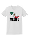 Mexico Outline - Mexican Flag - Mexico Text Womens T-Shirt by TooLoud-Womens T-Shirt-TooLoud-White-X-Small-Davson Sales