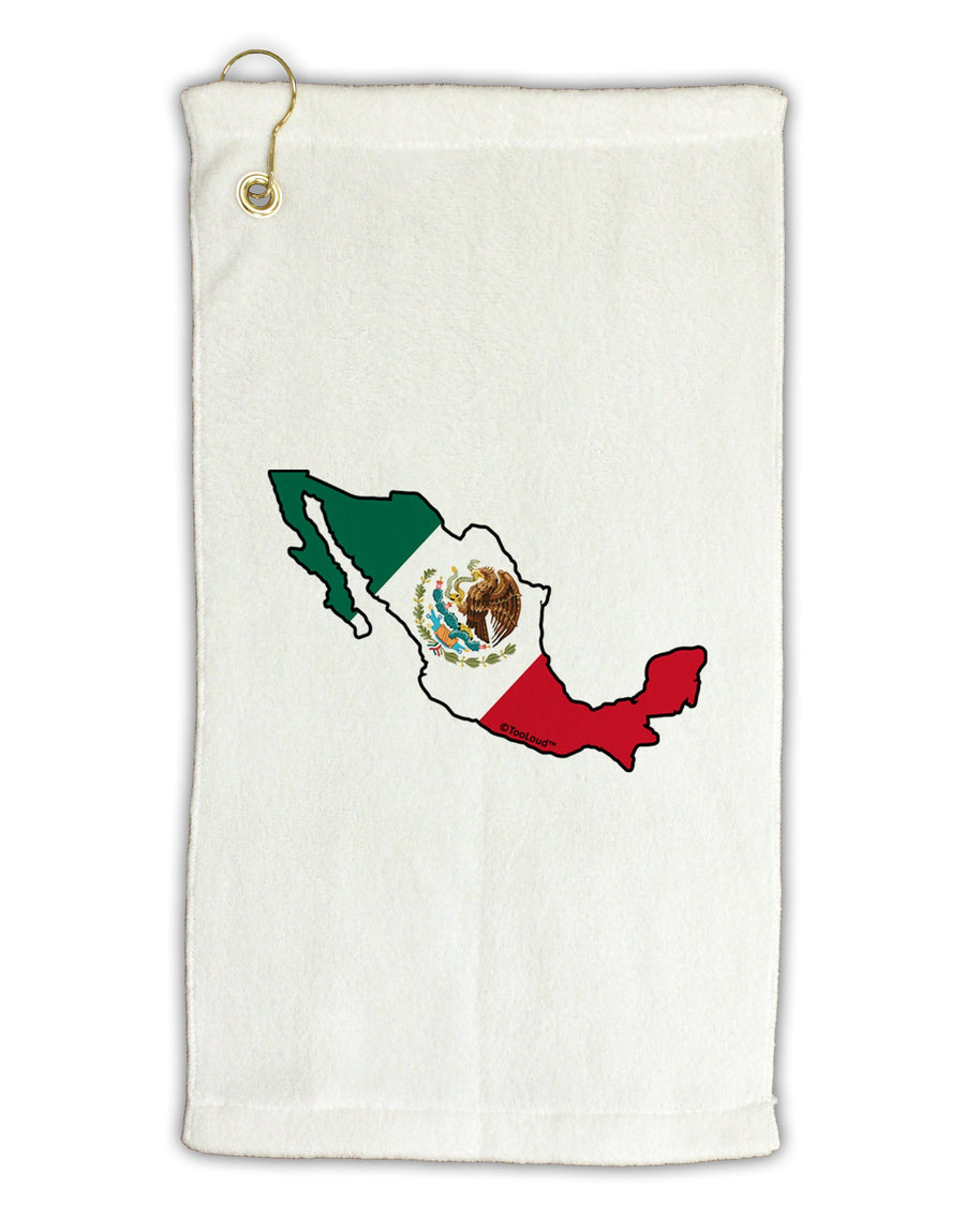 Mexico Outline - Mexican Flag Micro Terry Gromet Golf Towel 16 x 25 inch by TooLoud-Golf Towel-TooLoud-White-Davson Sales