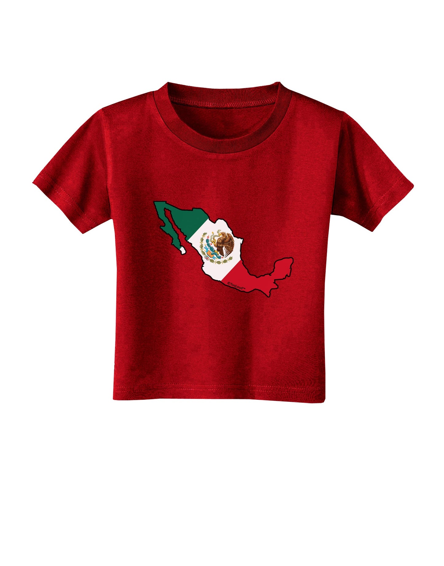 Mexico Outline - Mexican Flag Toddler T-Shirt Dark by TooLoud-Toddler T-Shirt-TooLoud-Red-2T-Davson Sales