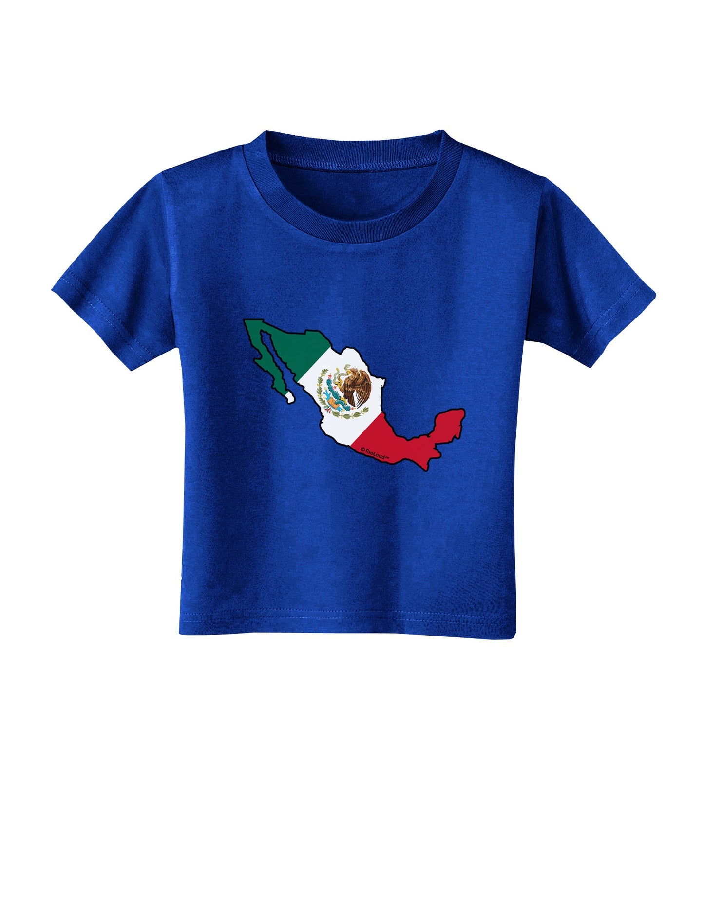 Mexico Outline - Mexican Flag Toddler T-Shirt Dark by TooLoud-Toddler T-Shirt-TooLoud-Royal-Blue-2T-Davson Sales