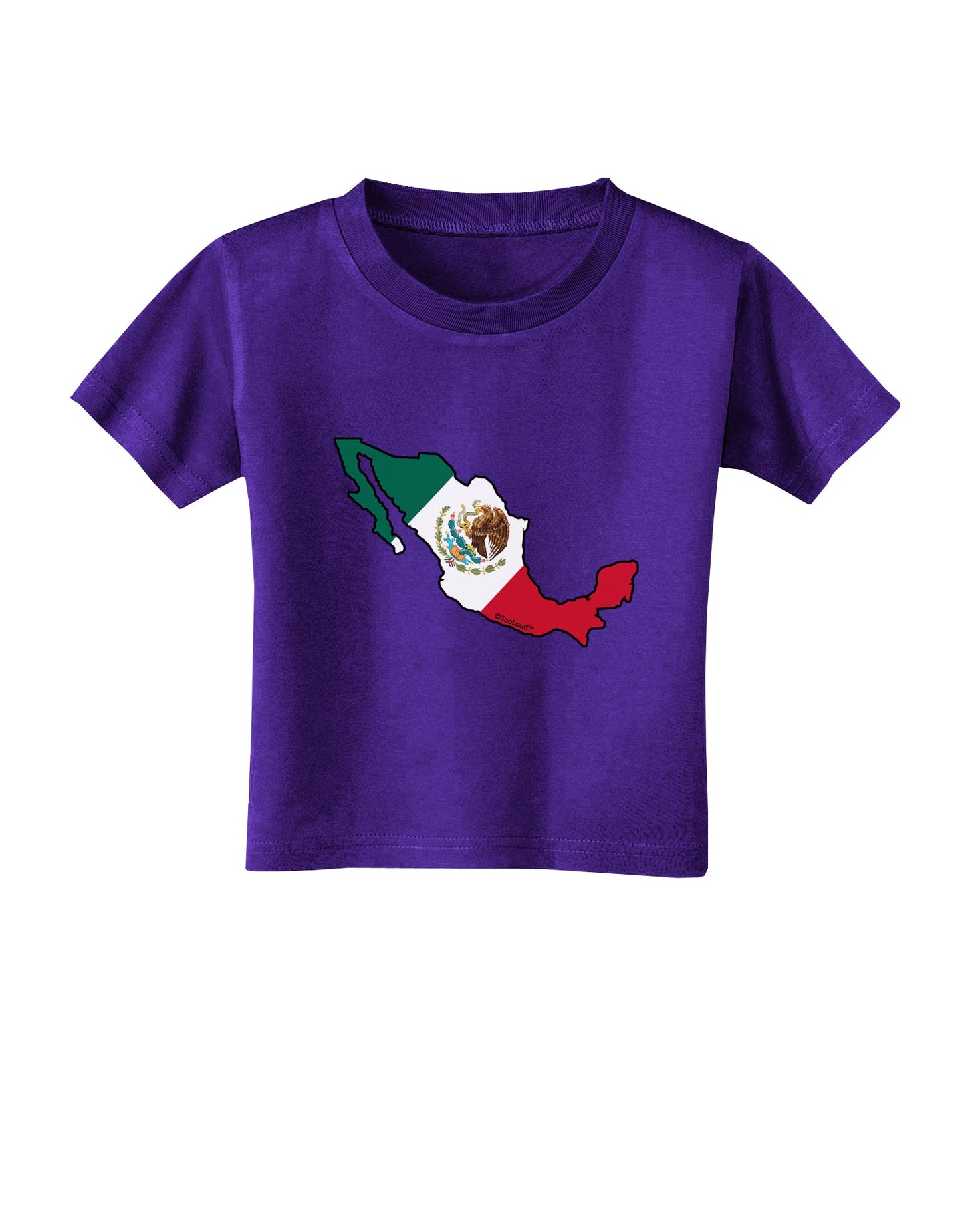 Mexico Outline - Mexican Flag Toddler T-Shirt Dark by TooLoud-Toddler T-Shirt-TooLoud-Purple-2T-Davson Sales