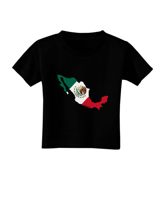 Mexico Outline - Mexican Flag Toddler T-Shirt Dark by TooLoud-Toddler T-Shirt-TooLoud-Black-2T-Davson Sales